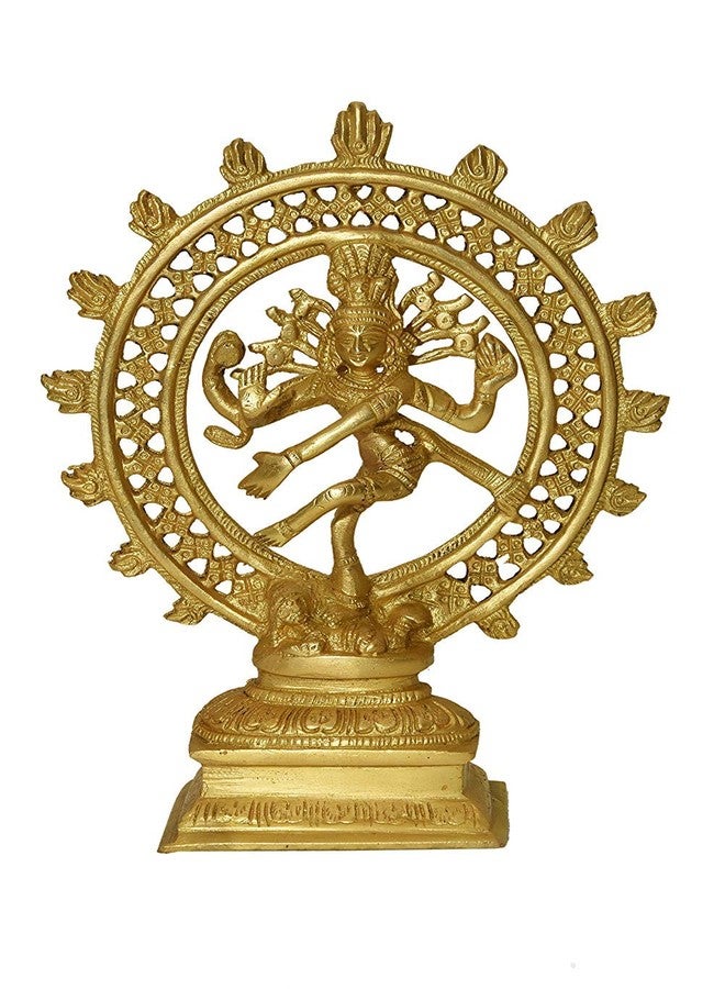 CRAFTHUT Brass Statue/Idol of Natraj for Blessing, Health, Happiness and Stability at Home & Office Dimension-(LxBxH - 17 x 5 x 21) cm, Weight - 1 Kg - Image 1